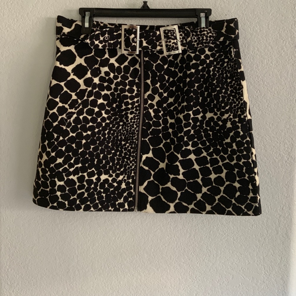 TOPSHOP Giraffe Denim Mini Skirt - Size 12